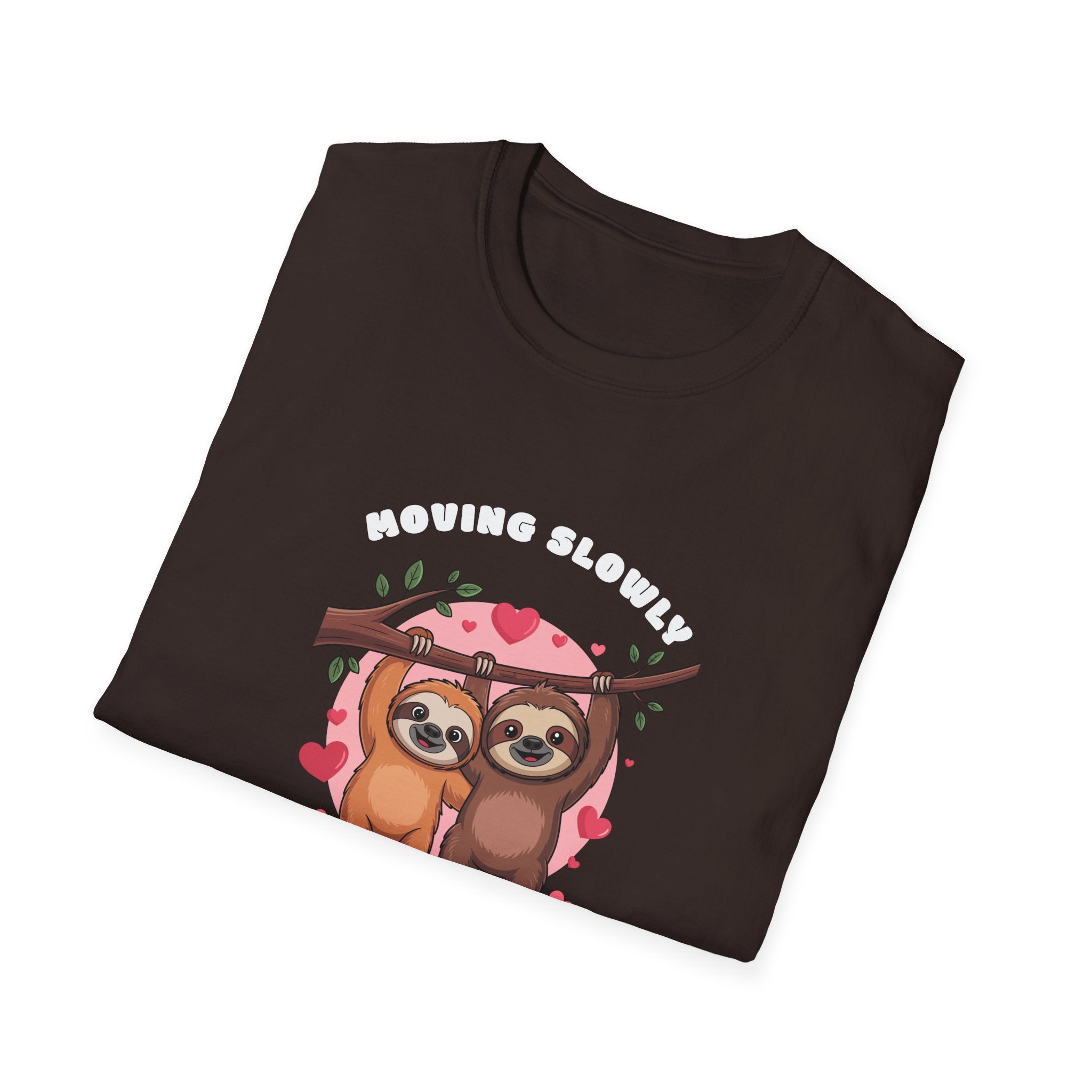 Moving slowly Living fully Valentine's Day Sloth Tee