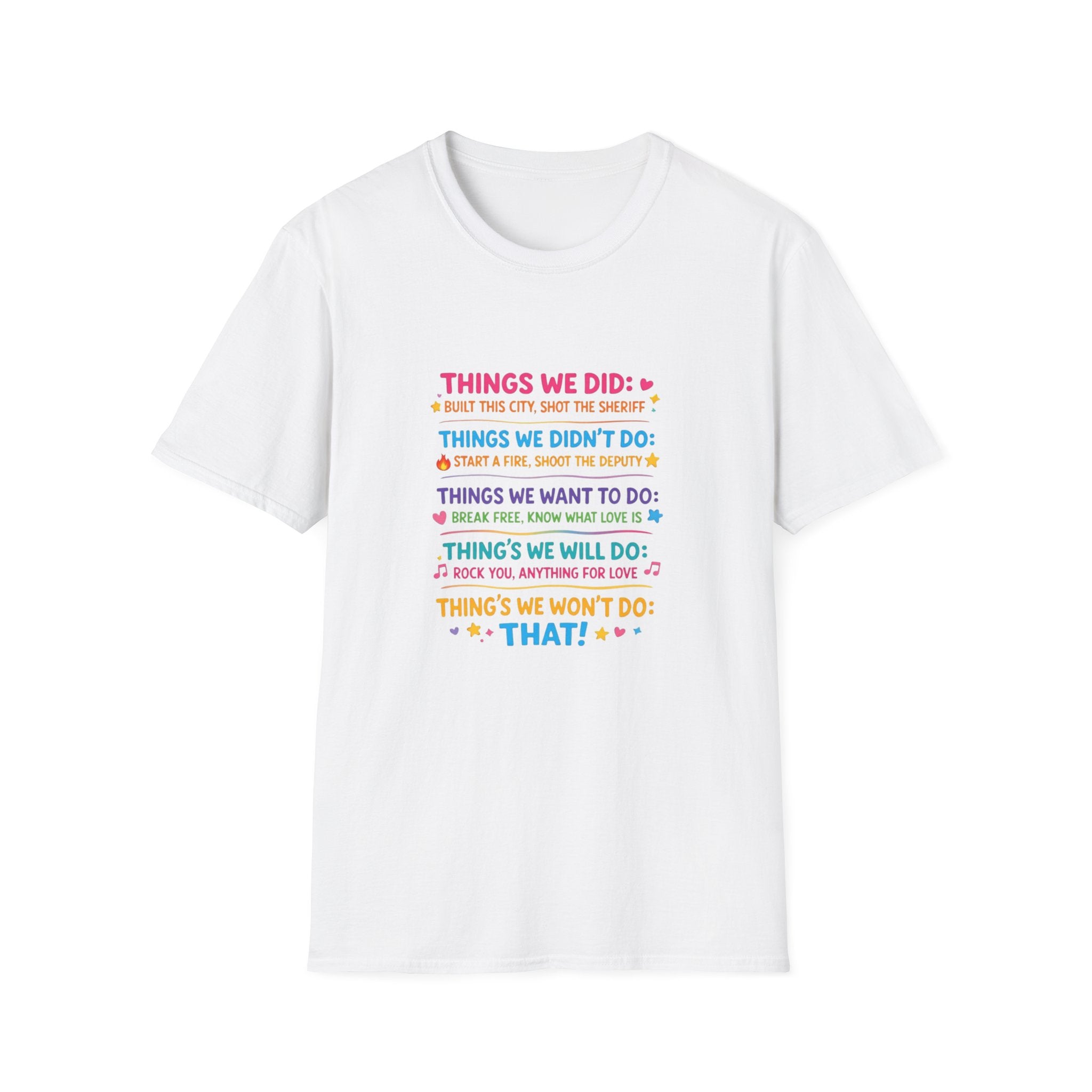 The Ultimate 80s Music Mashup T-Shirt: "Things We Did" Edition
