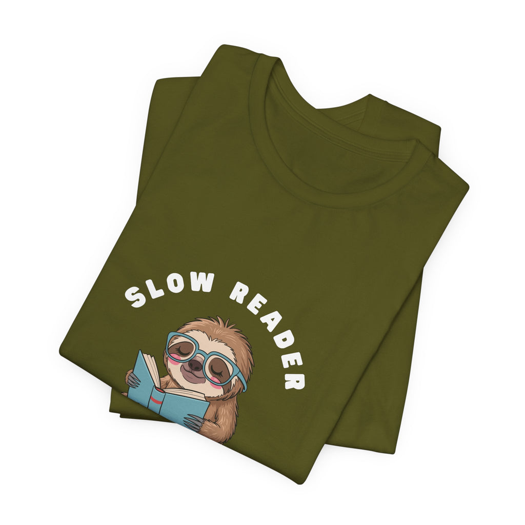 Slow reader Big Imagination sloth Tee