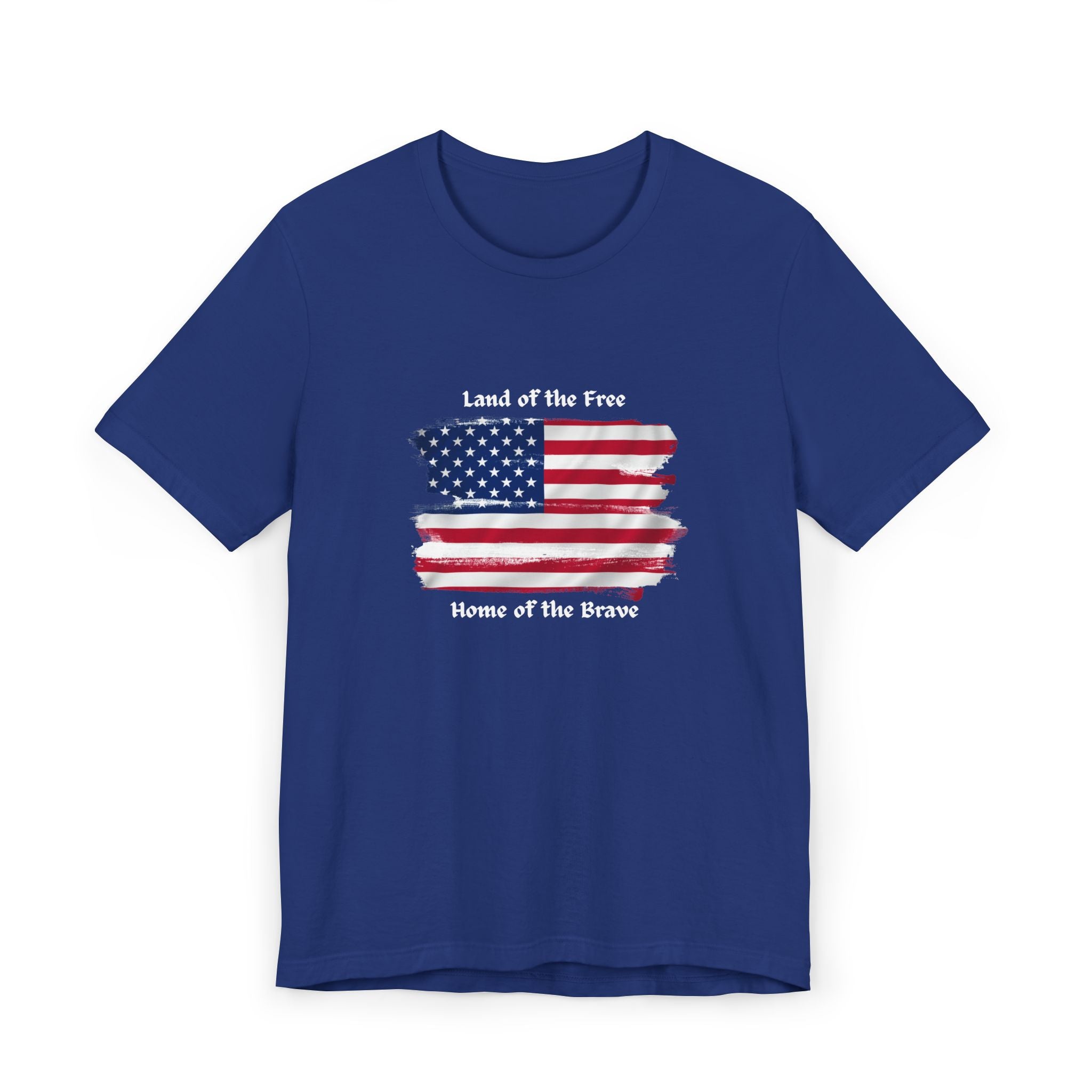 Land of the Free Home of the Brave American flag graphic patriotic Tee