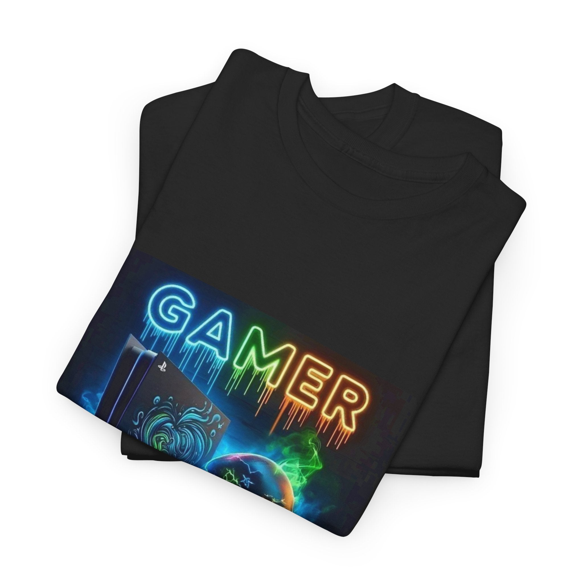 Gamer Neon Skull graphic Tee