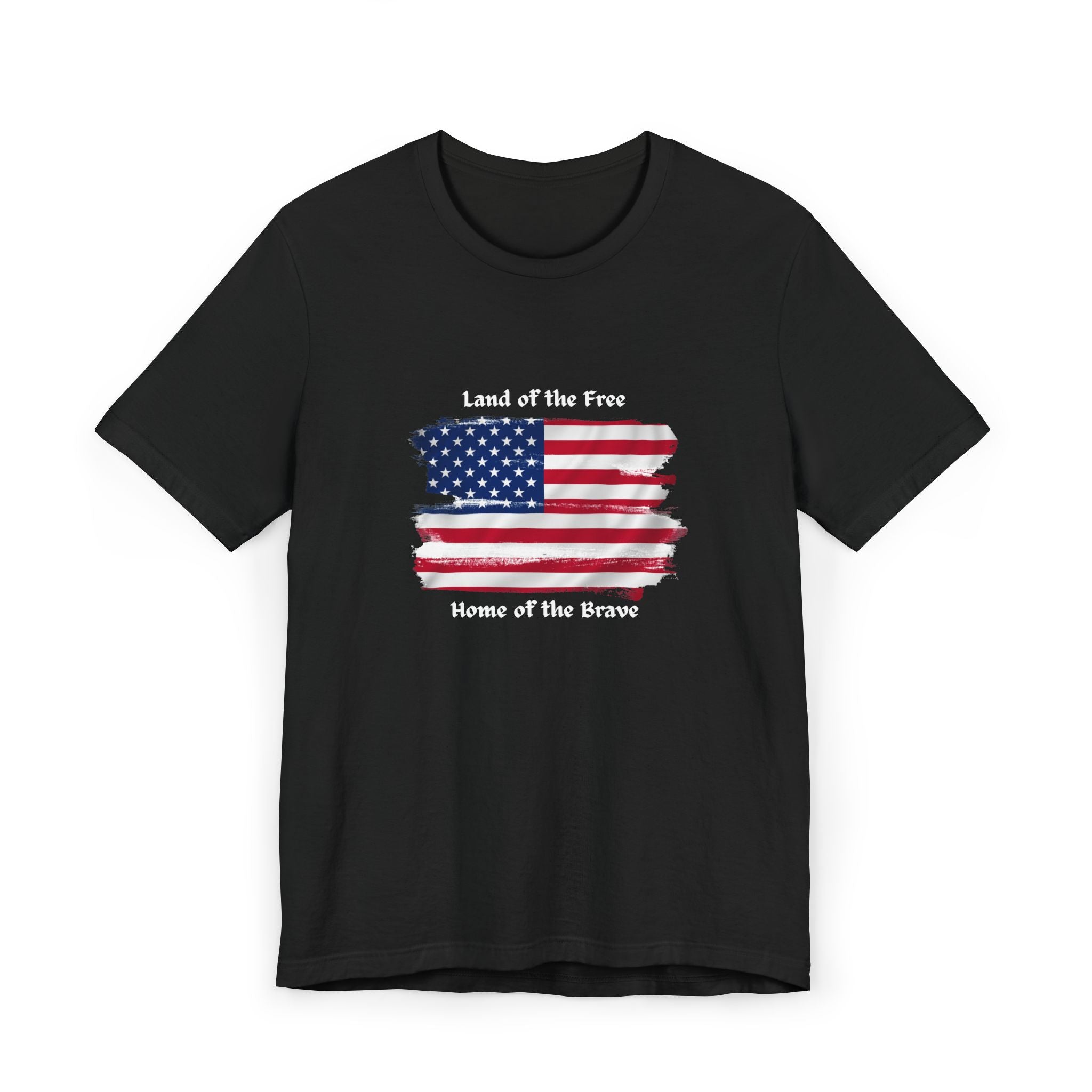 Land of the Free Home of the Brave American flag graphic patriotic Tee