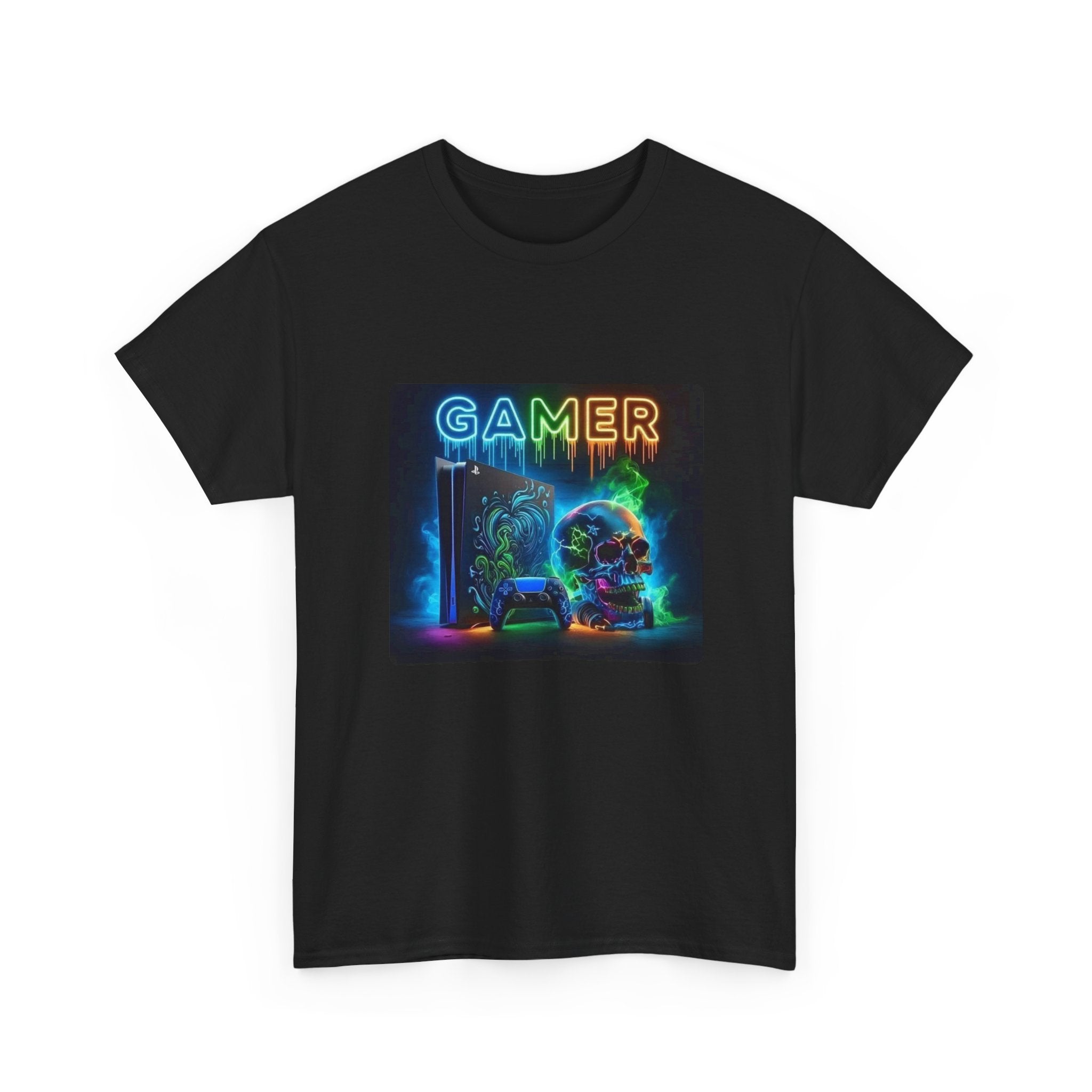 Gamer Neon Skull graphic Tee