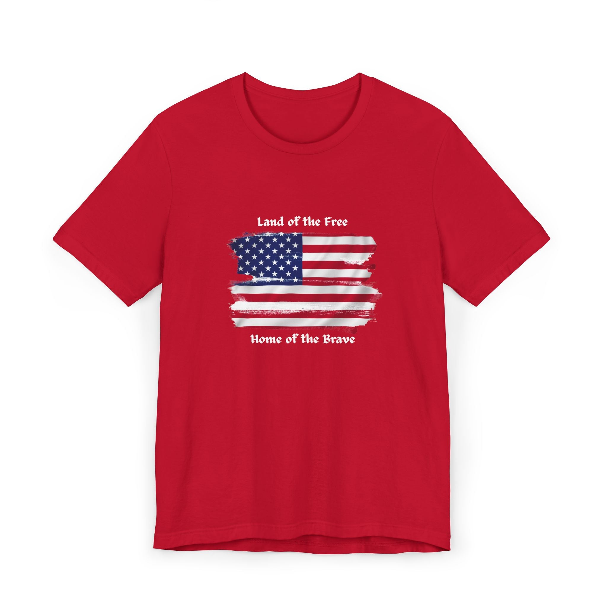 Land of the Free Home of the Brave American flag graphic patriotic Tee
