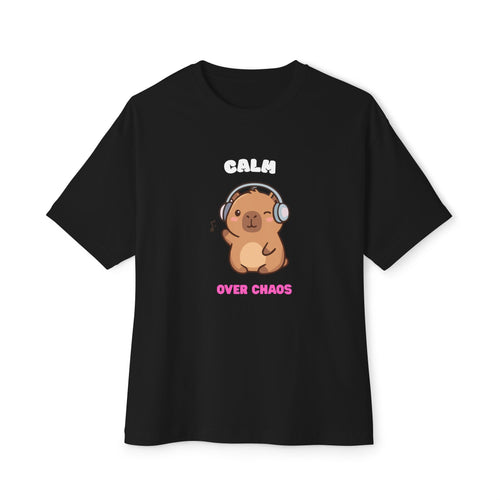 Calm Over Chaos Capybara T-Shirt – Chill Vibes Graphic Tee