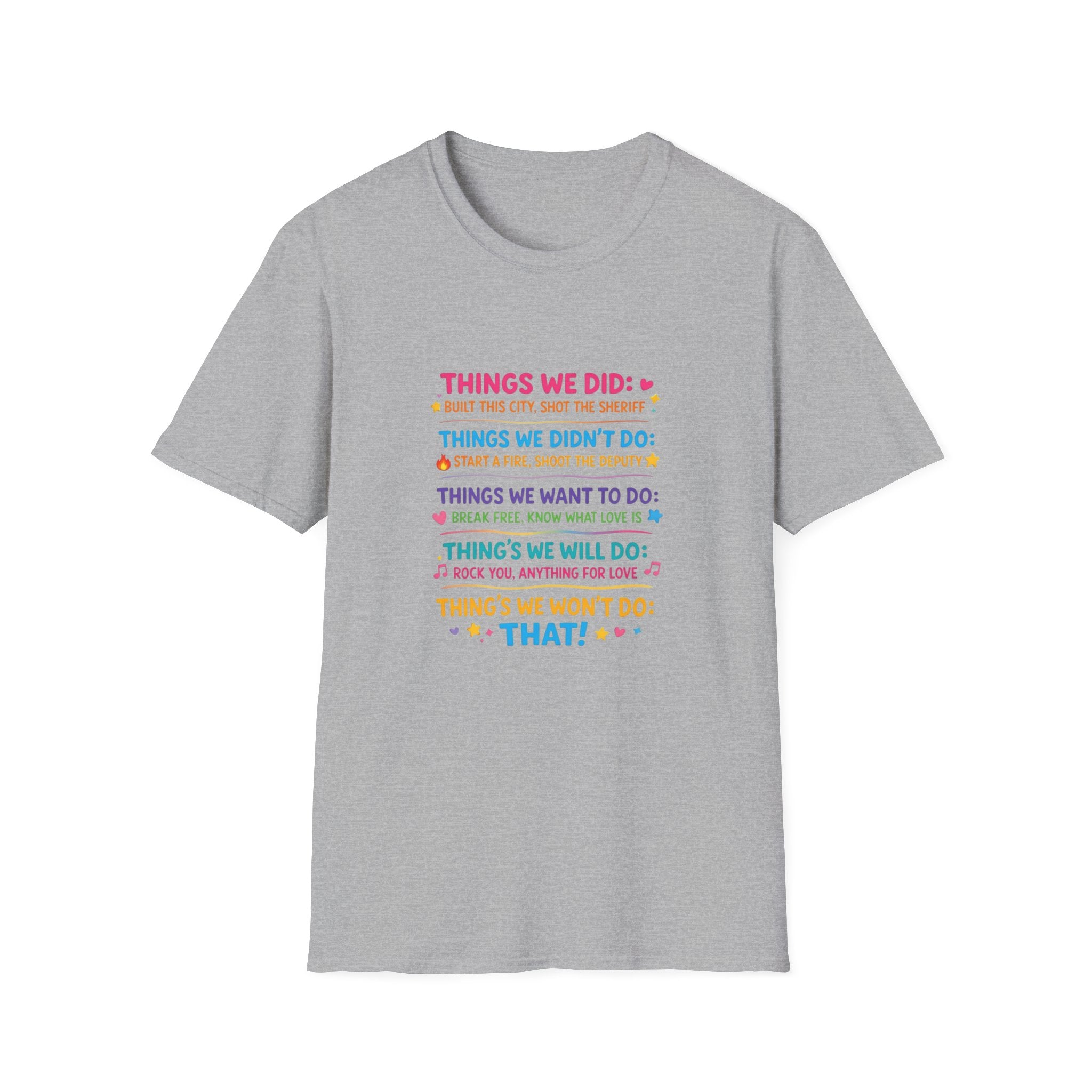 The Ultimate 80s Music Mashup T-Shirt: "Things We Did" Edition