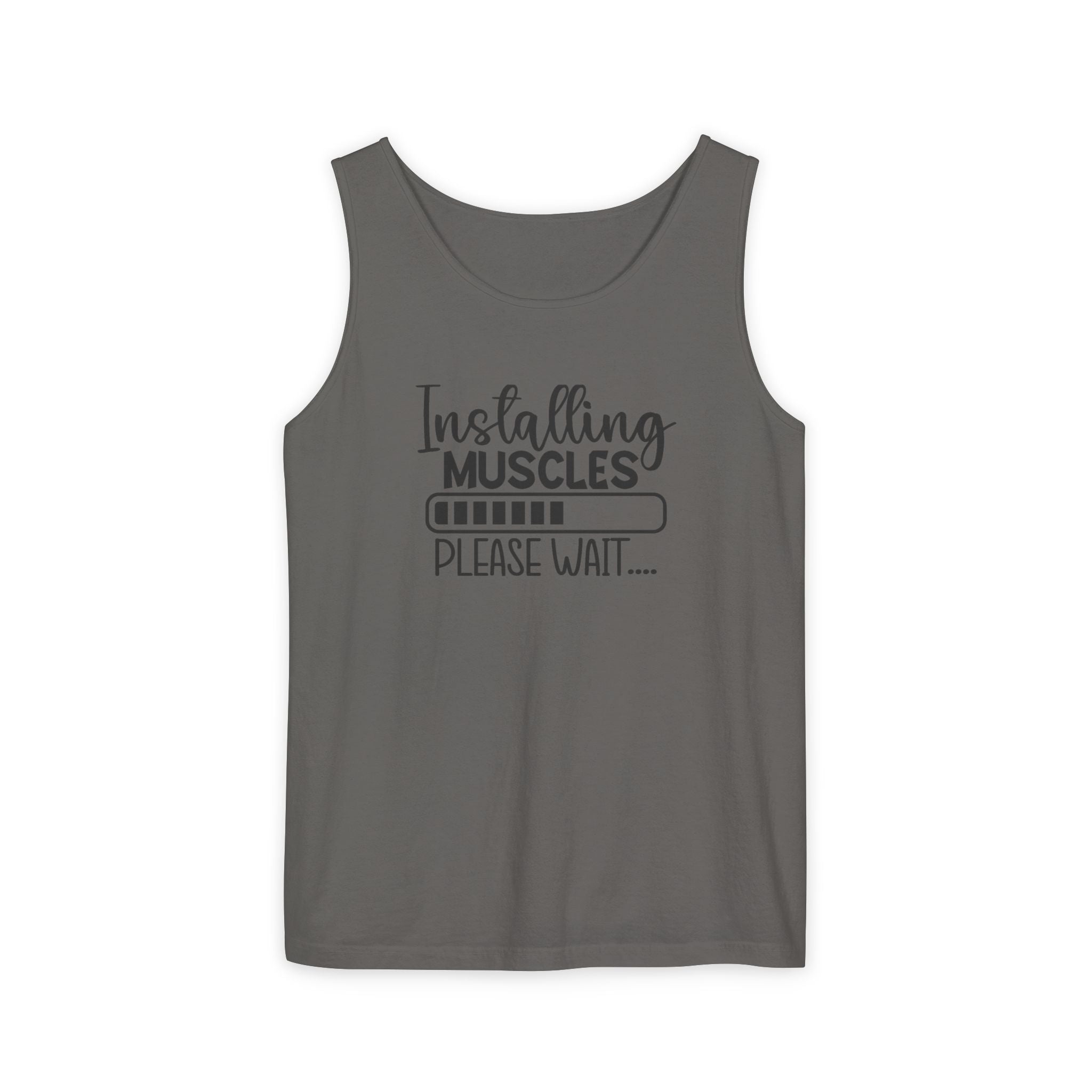 Installing muscles please wait Men's tank top for gym, sports,outdoors