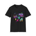 80s vibes trendy black T-shirt