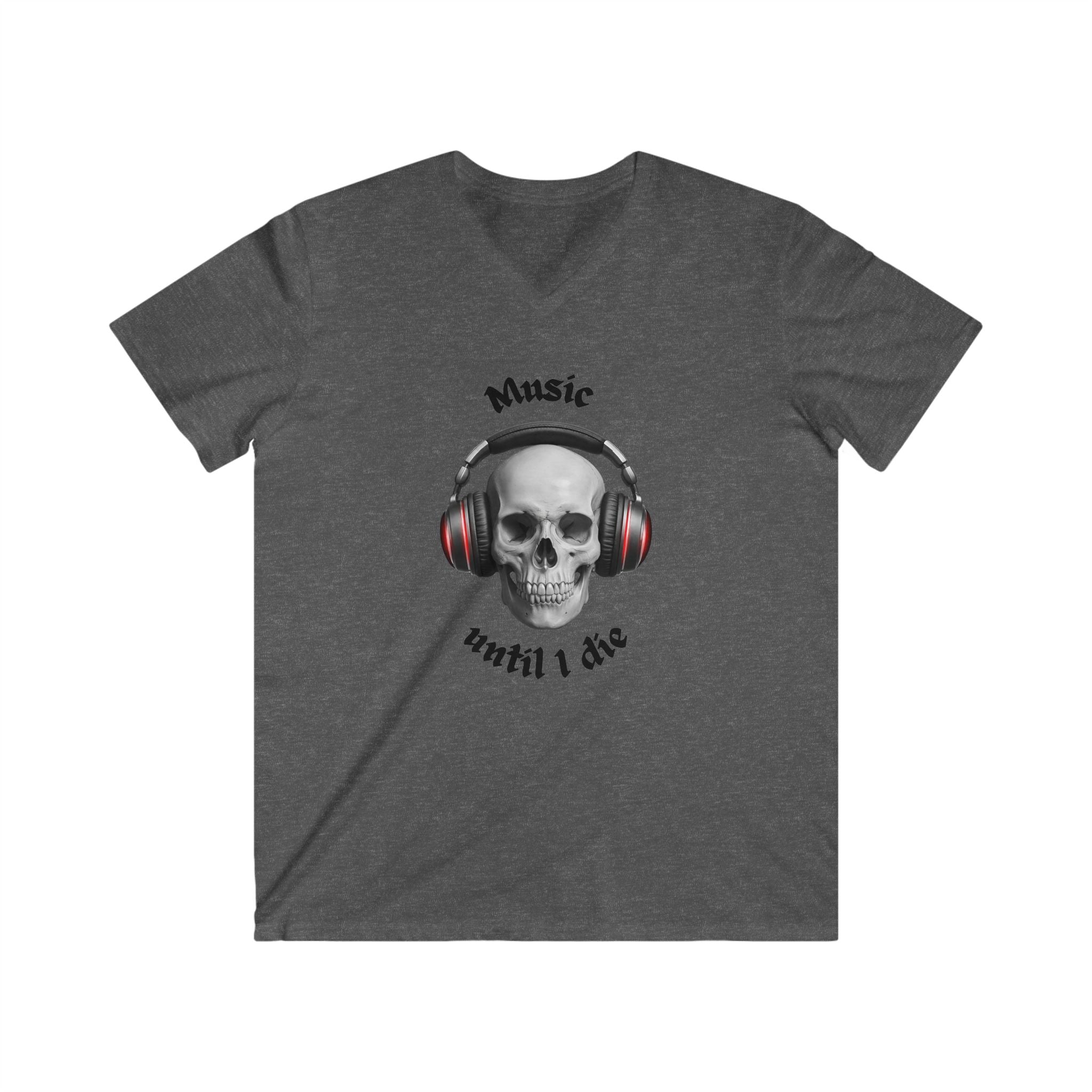Copy of Skull wearing headphones streetwear Urban V-Neck Short Sleeve Tee