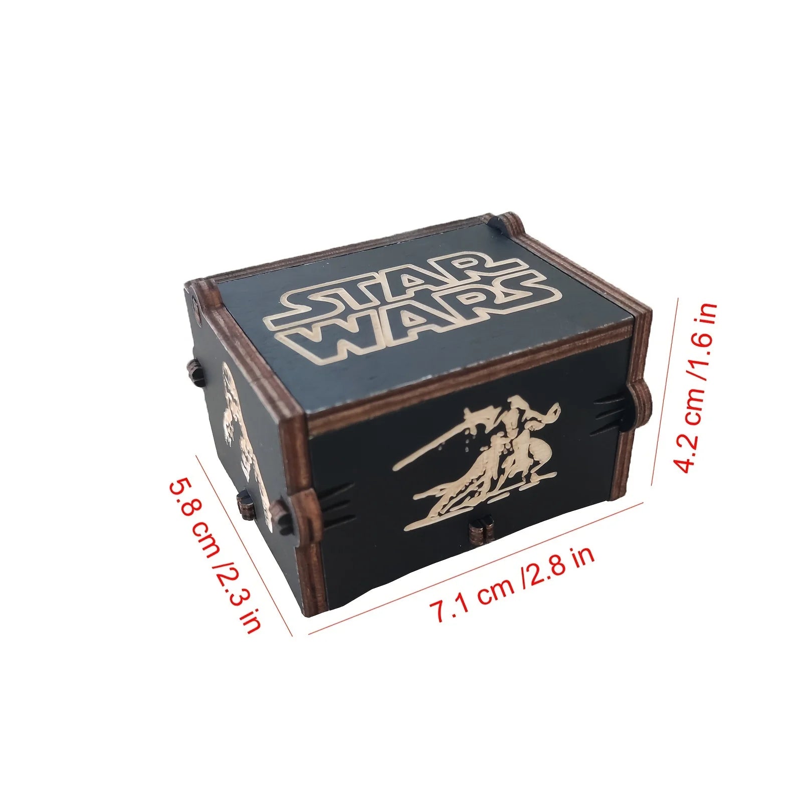 May the force be with you Music Box Black Wooden Antique Carved Hand Cranked Classic Theme Music for Birthday Christmas Gifts Family Decoration
